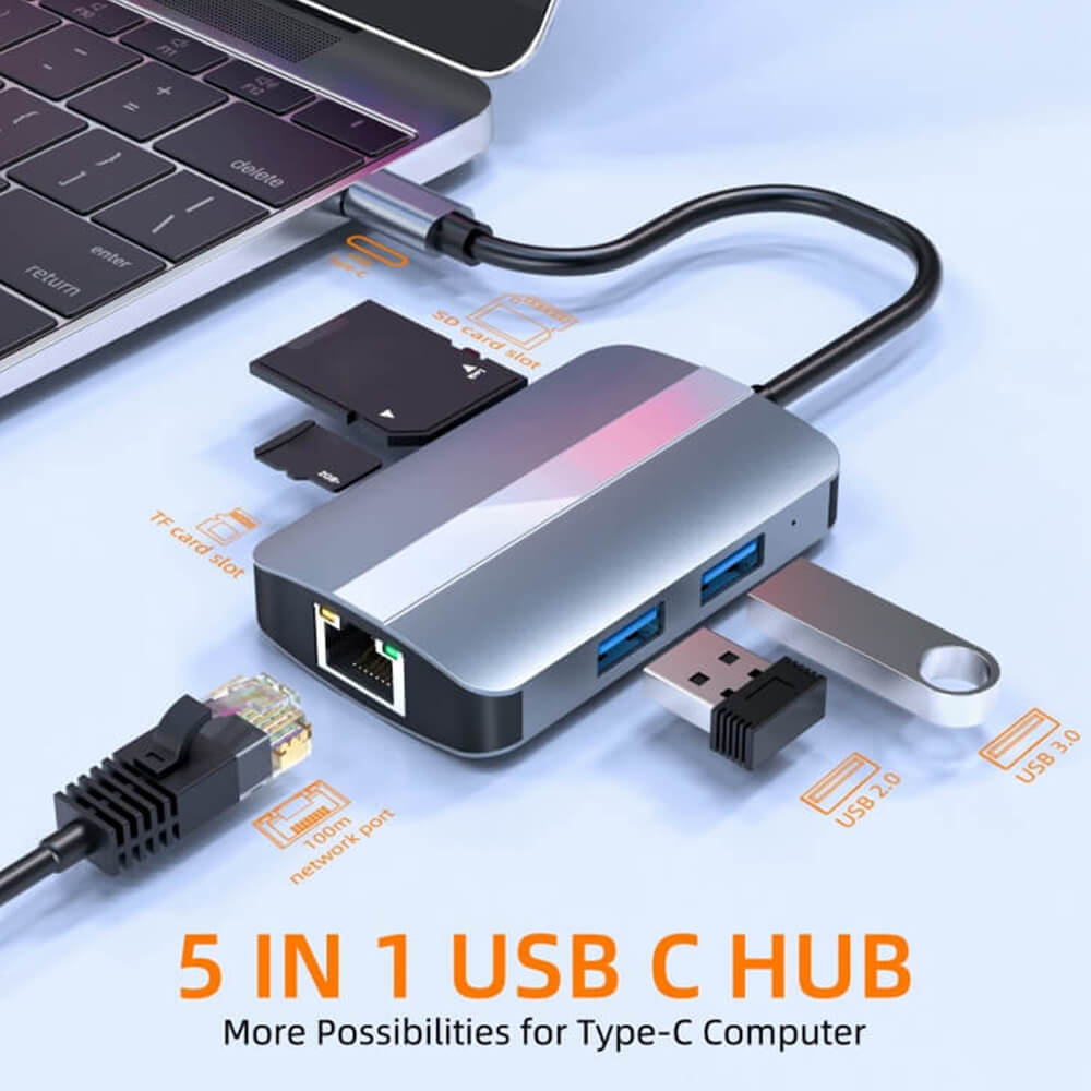 هاب 5 پورت USB-CType-C مدل BYL-2112